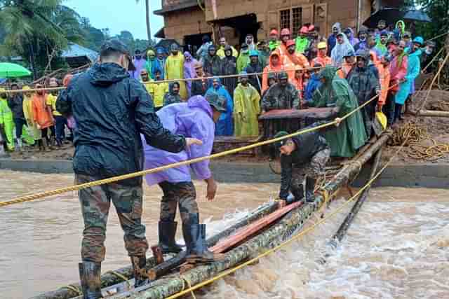 Indian Army, NDRF and other agencies during the rescue ops in Kerala